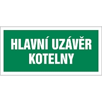 Značka Hlavní uzávěr kotelny, samolepicí fólie, 100 × 210 mm